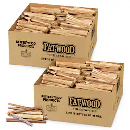 Better Wood Products - Betterwood Products Natural Hand Split Fatwood 35 Pound Firestarter (2 Pack)