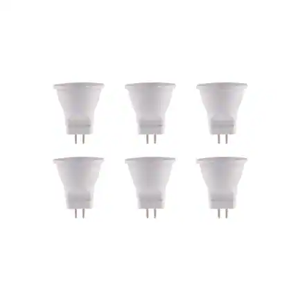 Front. Elitco Lighting - Dimmable 3 W LED MR11 light bulb 3000K pack of 6 - White.