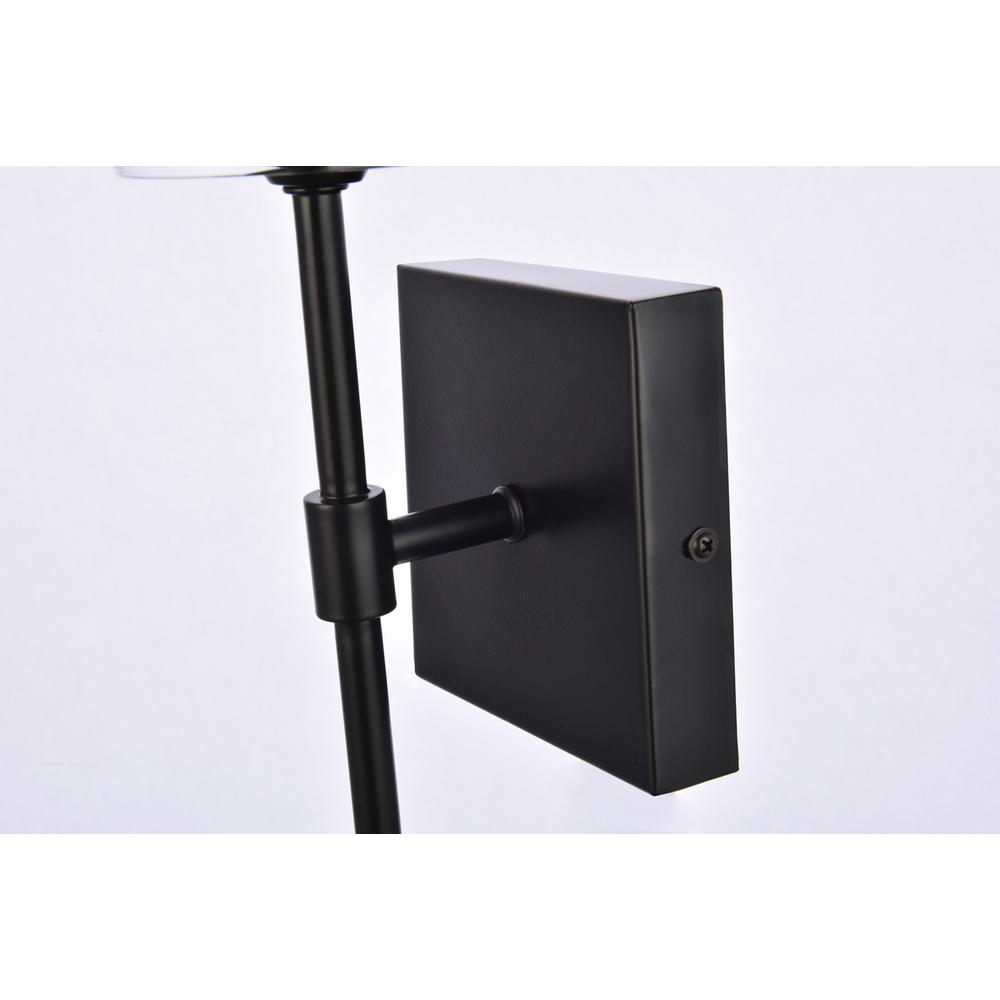 Back. Living District - Elsreth 1 light black wall sconce - Black And Clear.