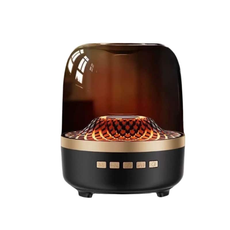Cluzine - Down-Firing Subwoofer Bluetooth Speaker, Glass Design, TWS Pairing, 7 RGB Lights