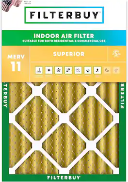 Filterbuy - 19x23x4 MERV 11 Pet & Allergy Defense, Electrostatic Pleated HVAC AC Furnace Air Filters Replacement (1-Pack) - Gold