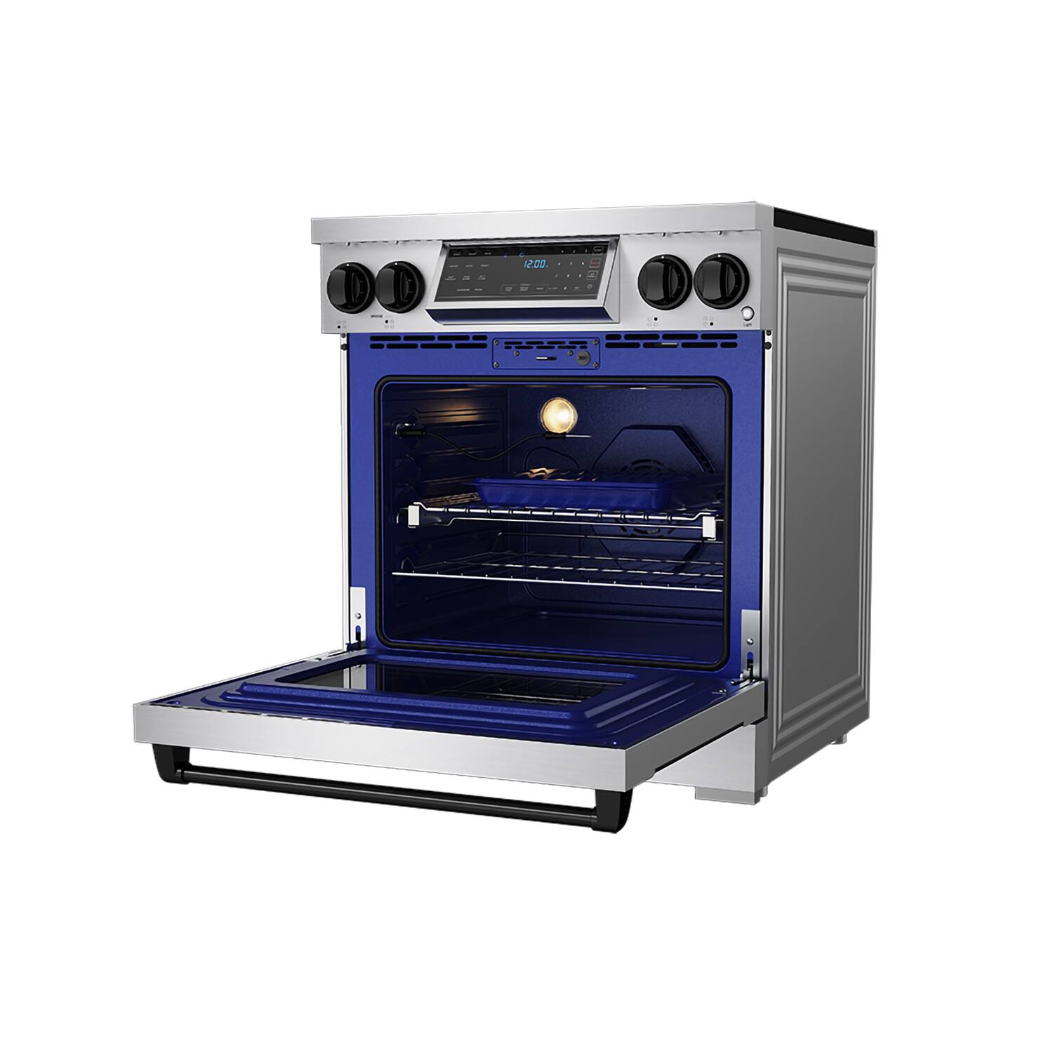 Alt View 2. Thor Kitchen - Gordon Ramsay Series by Thor Kitchen 4.8 Cu. Ft Freestanding Induction Range with Black Hardware - Stainless steel.