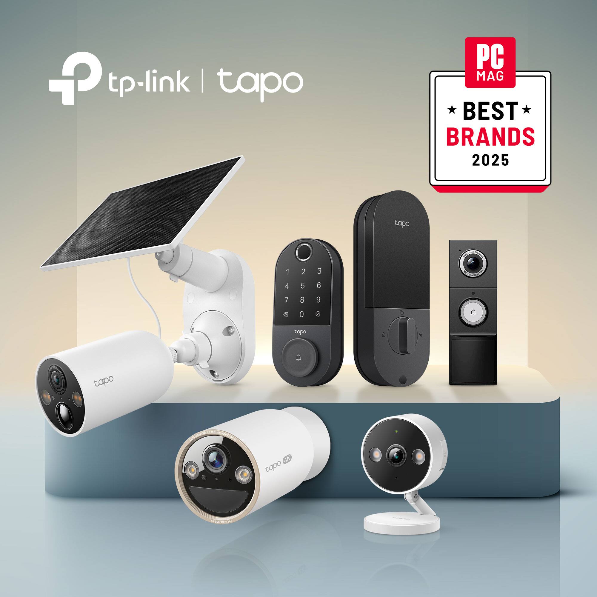 tp-link | tapo  
PC MAG BEST BRANDS 2025  
tapo 1 2 3 4 5 6 7 8 9 & C a O tapo . e 0 topo S tapo