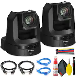 2 x Canon CR-N300 4K NDI PTZ Camera with 20x Zoom - Dual Bundle