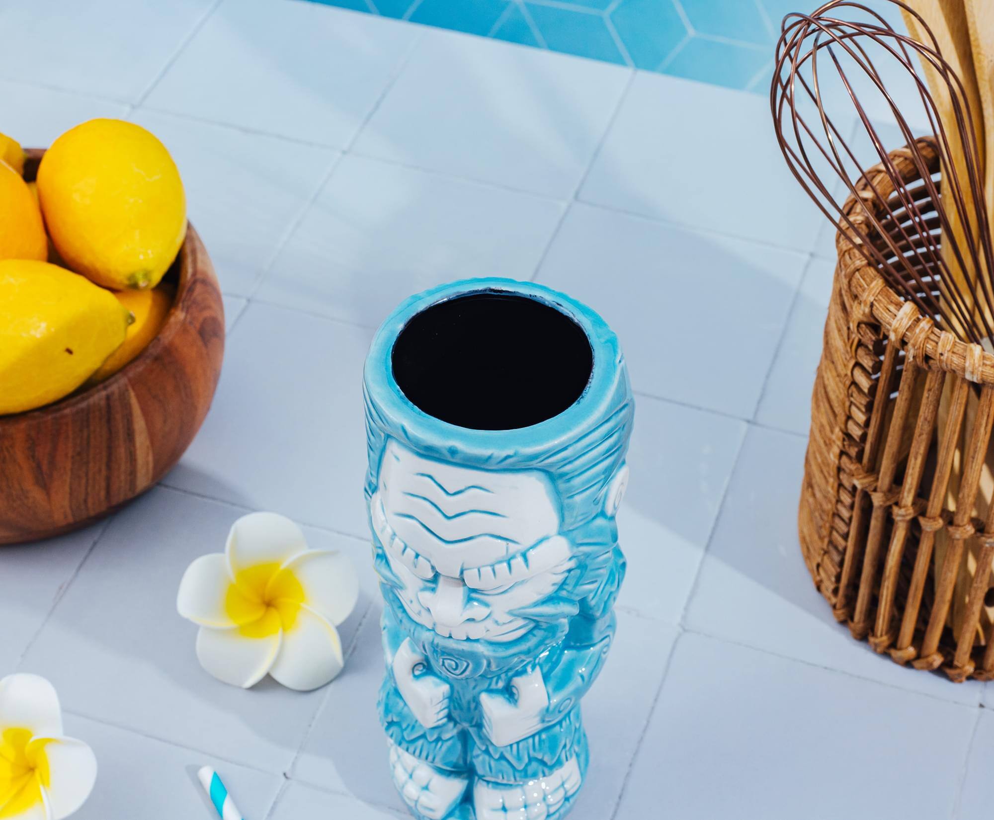 Alt View 3. ThinkGeek - Geeki Tikis Yeti Ceramic Mug | Holds 20 Ounces - Blue/White.