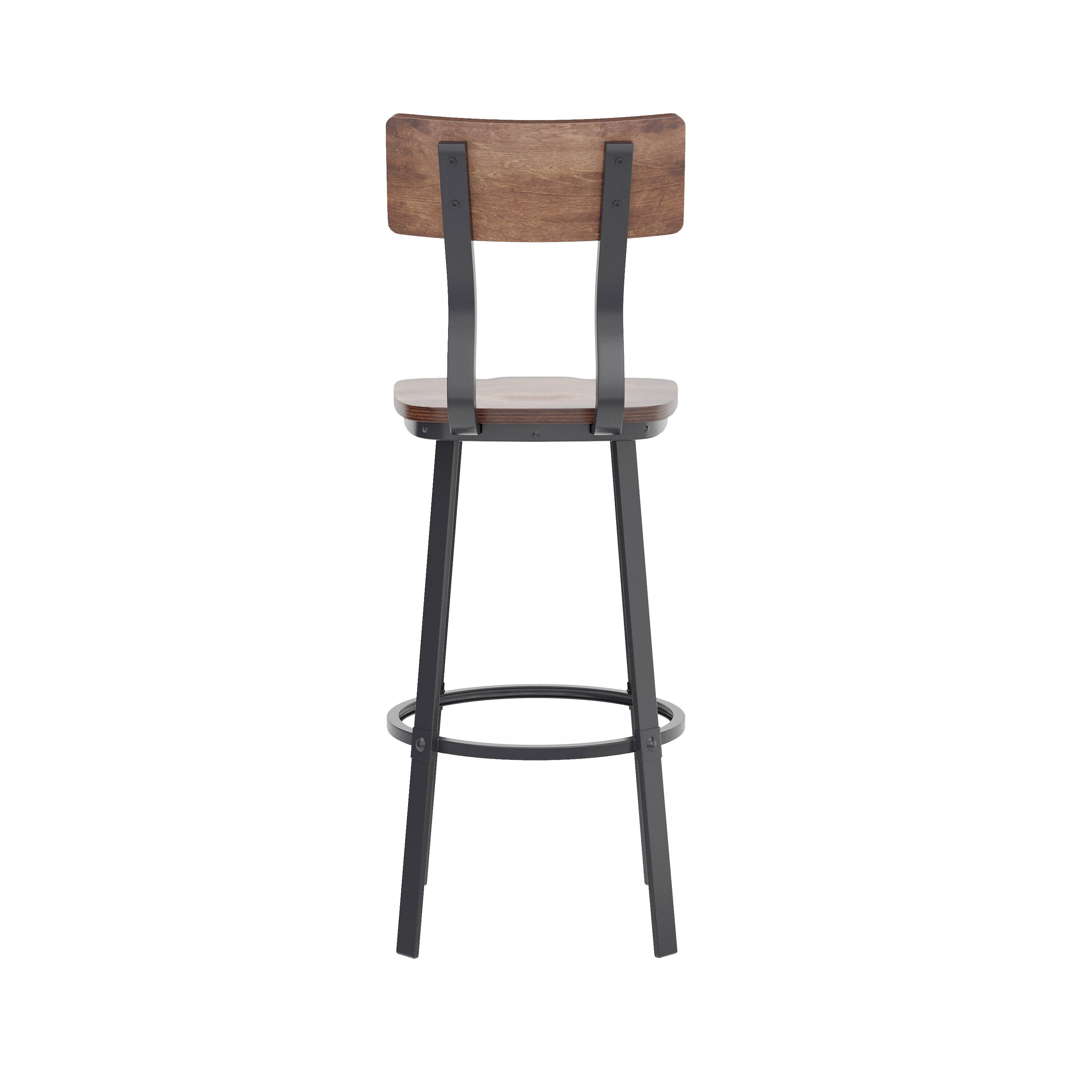Alt View 6. Emma + Oliver - Restaurant Barstool with Wood Seat & Back and Powder Coat Frame - Antique Copper.
