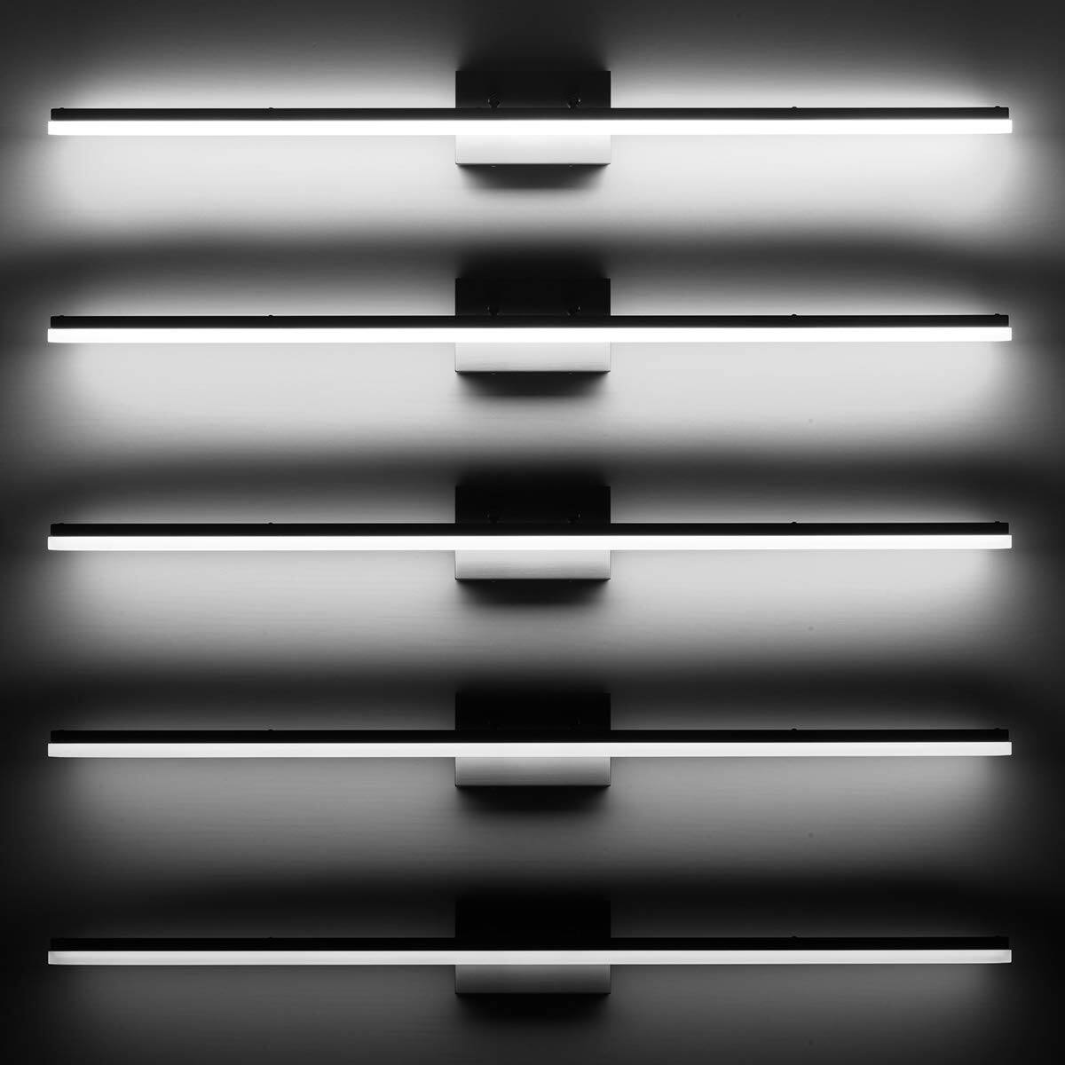 Alt View 3. HM 1810 - n Modern Led Vanity Light For Bathroom Lighting Dimmable w Brushed Nickel - Cold White 5000k 48 inches.