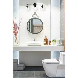 Living District - Hanson 3 lights bath sconce in black with clear shade - Black And Clear Shade