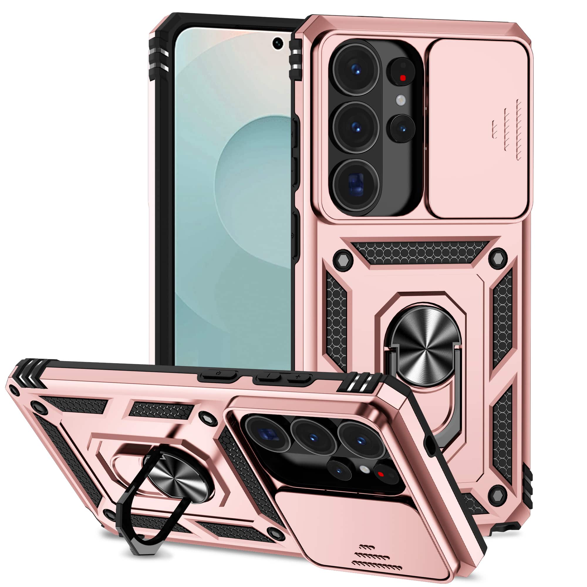 UUCOVER - For Samsung Galaxy S26 Ultra Magnetic Case with Sliding Camera Lens Cover Protection Rotatable Ring Kickstand Shockproof - Rosegold price history on PriceWatchPro