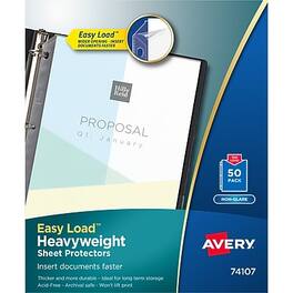 Avery - Easy Load Heavyweight Non-Glare Sheet Protectors, 8-1/2" x 11", 50/Box - Clear