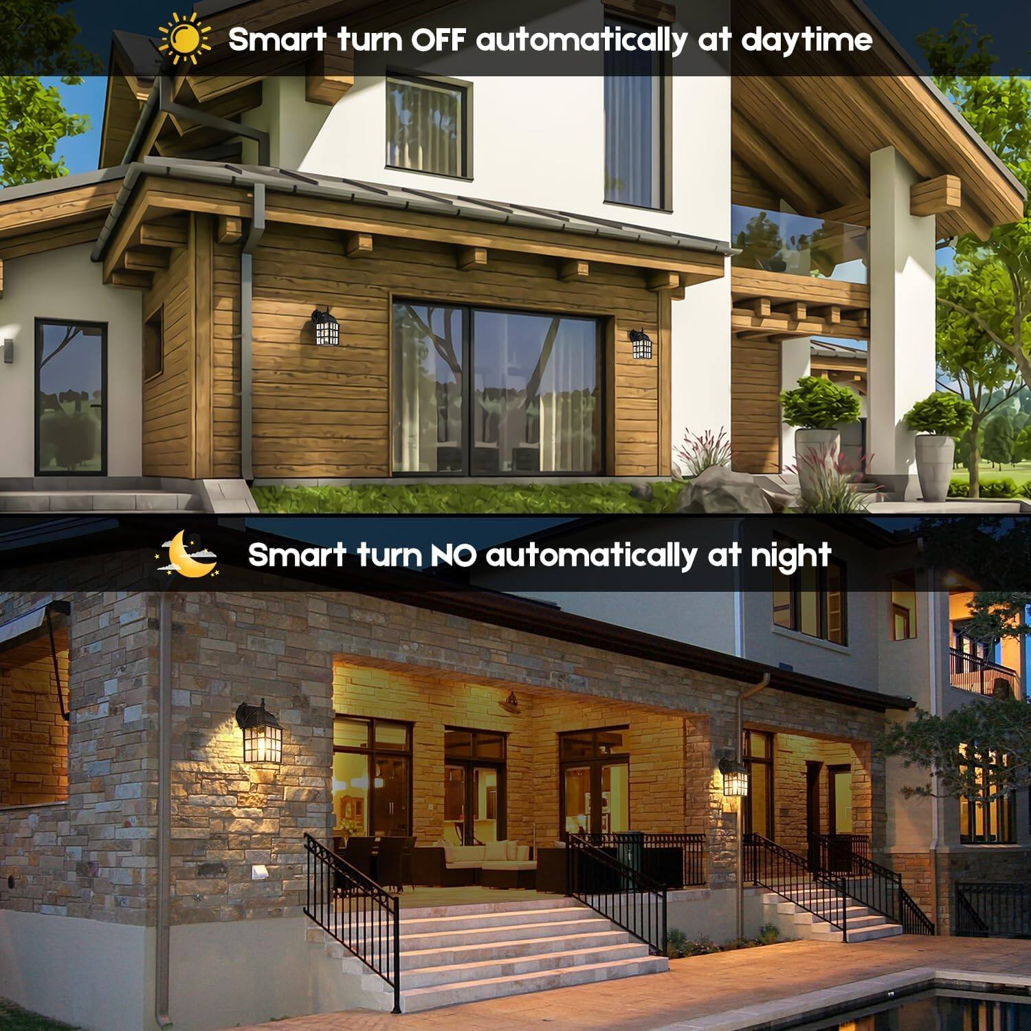 Smart turn OFF automatically at daytime

Smart turn ON automatically at night