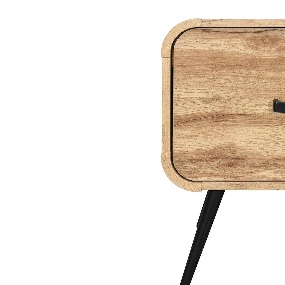 Alt View 3. New Classic Furniture - New Classic Furniture Rowan Wood 1-Drawer End Table in Natural/Beige (Set of 2) - Natural.