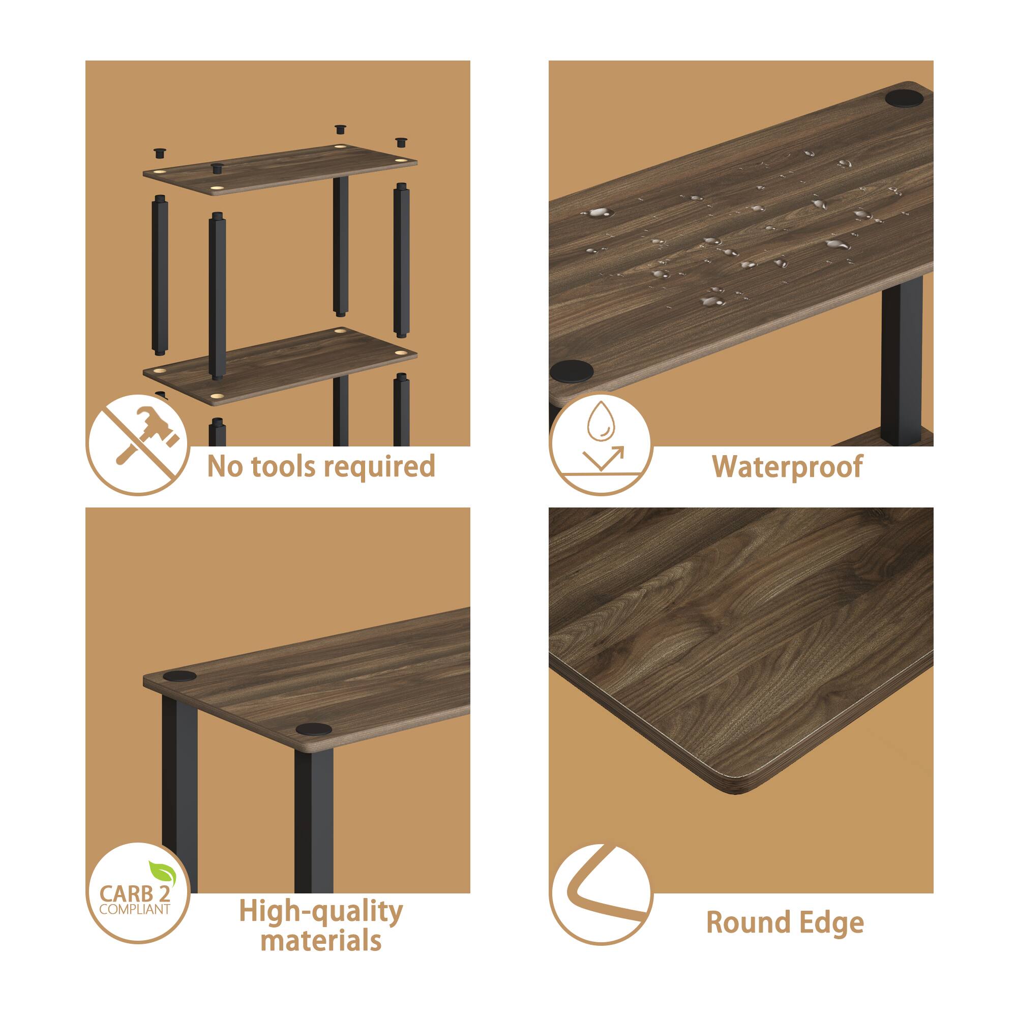 - No tools required
- Waterproof
- CARB 2 COMPLIANT
- High-quality materials
- Round Edge