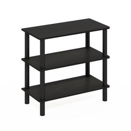 Furinno - Turn-N-Tube 26-Inch 3-Tier Freestanding Shoe Rack Storage Organizer - Espresso/Black