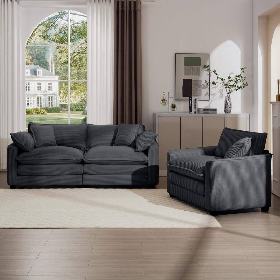 LOVMOR Modern Living Room Sofa TwoPiece Set Suitable for Living room ...