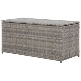 vidaXL - Patio Storage Box Poly Rattan - Gray