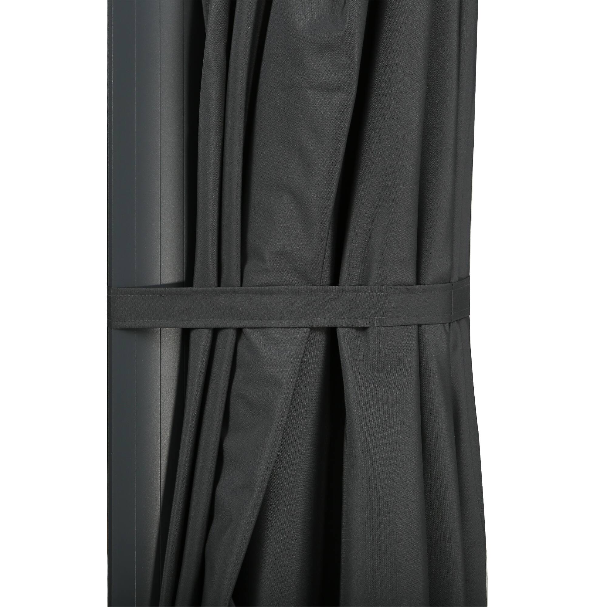 Alt View 7. Outsunny - 10ft Offset Patio Umbrella, Hanging Cantilever Umbrella, Square Shape, Aluminum Cross Base, Tilt, 360-Degree Rotation - Dark Gray.