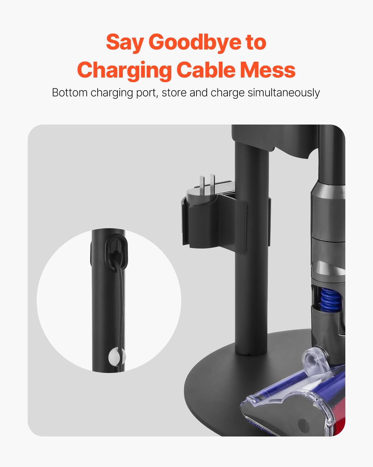 Say Goodbye to Charging Cable Mess

Bottom charging port, store and charge simultaneously