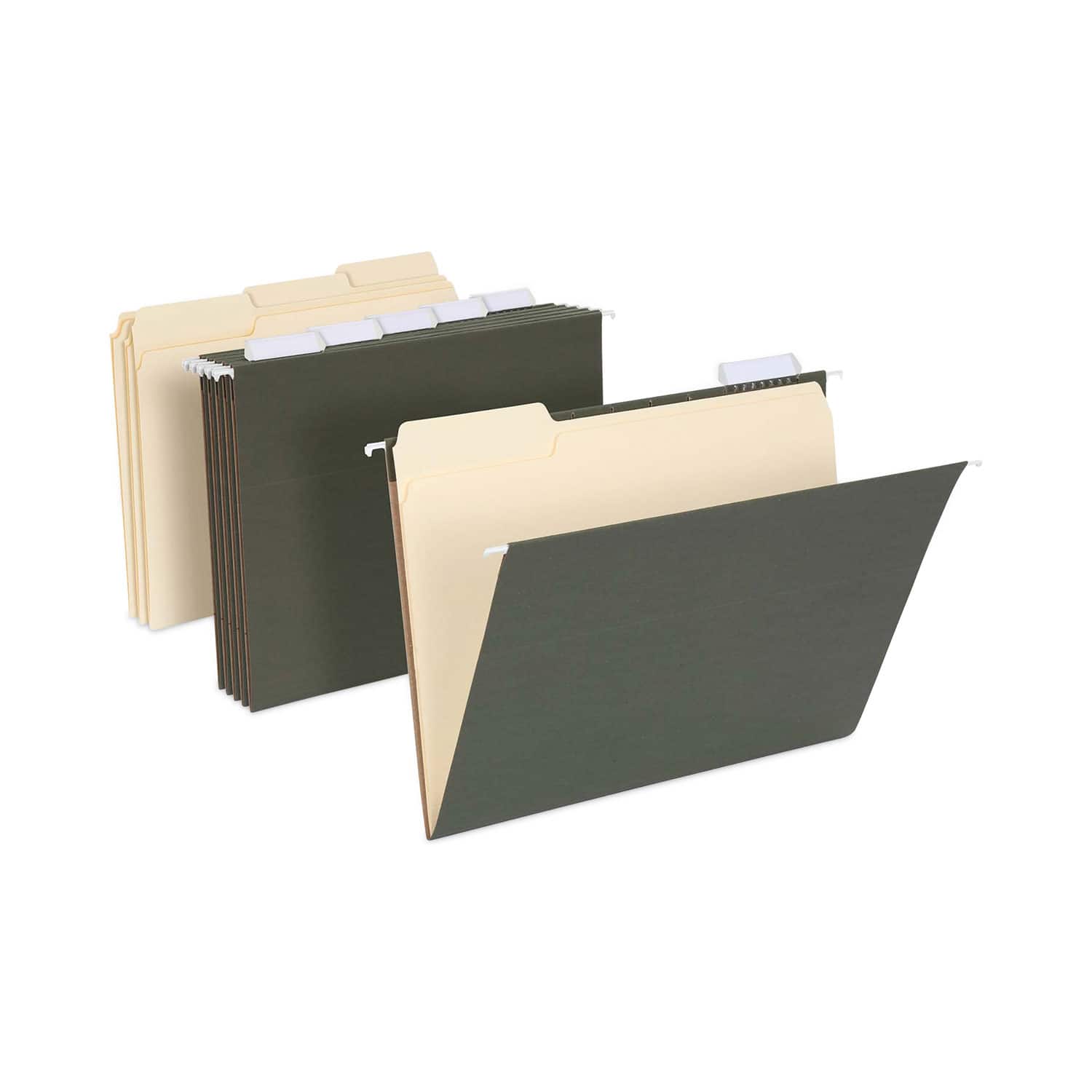 Photos - File Folder / Lever Arch File KIT Tops Business Forms - Hanging File Folder Combo Letter Size (25) 1/5-Cut Standard Green Hanging Folders (50) 1/3-Cut Man