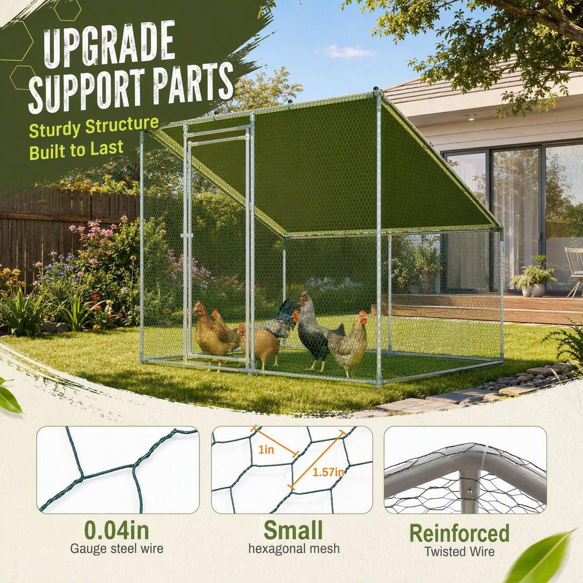 UPGRADE SUPPORT PARTS  
Sturdy Structure Built to Last  

0.04in Gauge steel wire  
1in  
1.57in  
Small hexagonal mesh  
Reinforced Twisted Wire