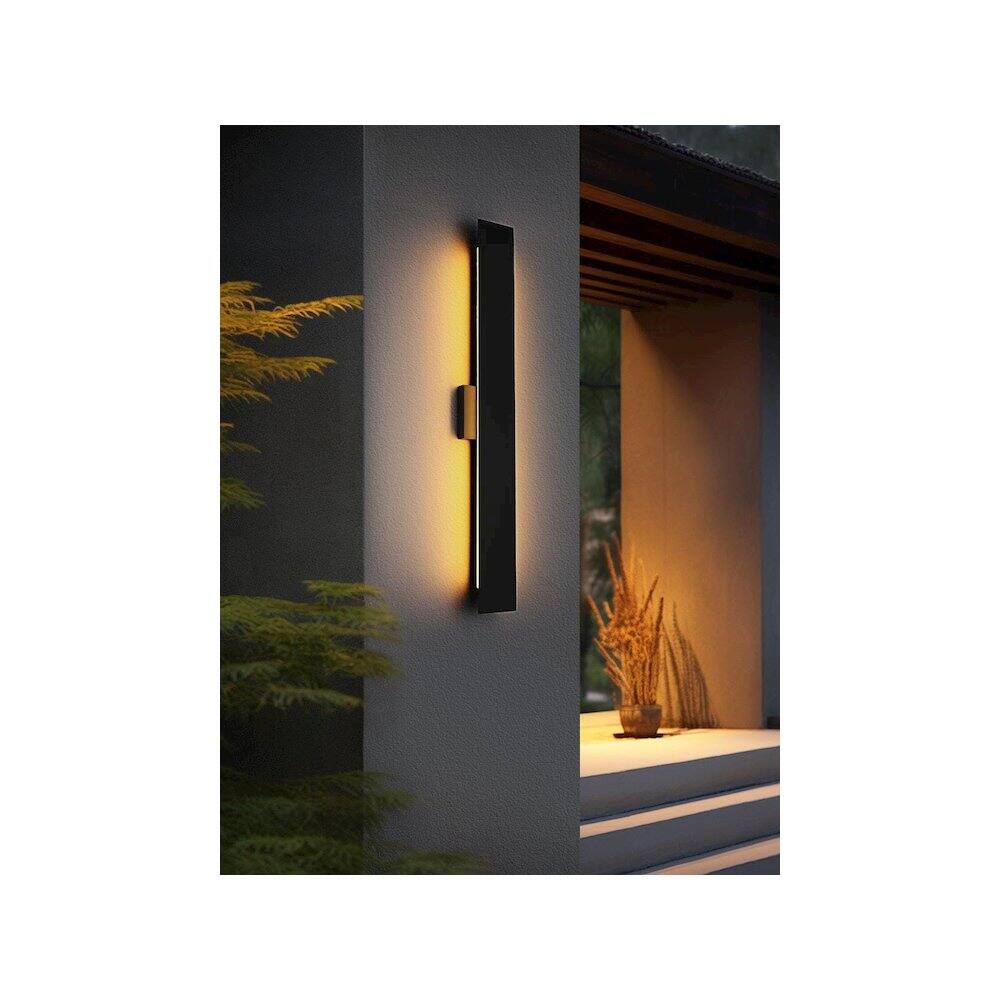 Alt View 4. Elegant Lighting - Waylen 4.5 x 34 inch Outdoor Wall Sconce in Black - Black.