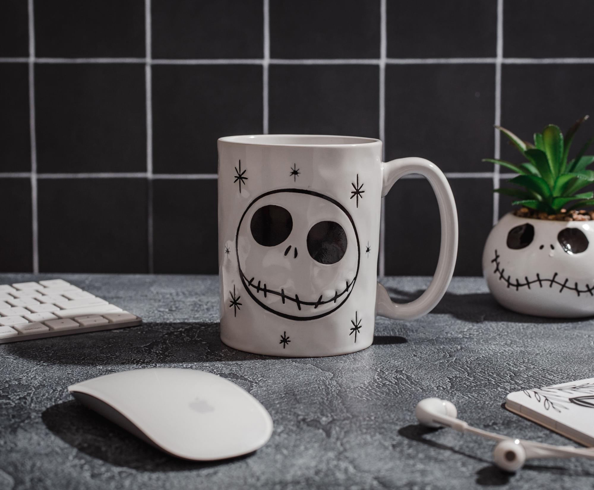 Alt View 4. Disney - Disney The Nightmare Before Christmas Jack Skellington Face Ceramic Mug - White.