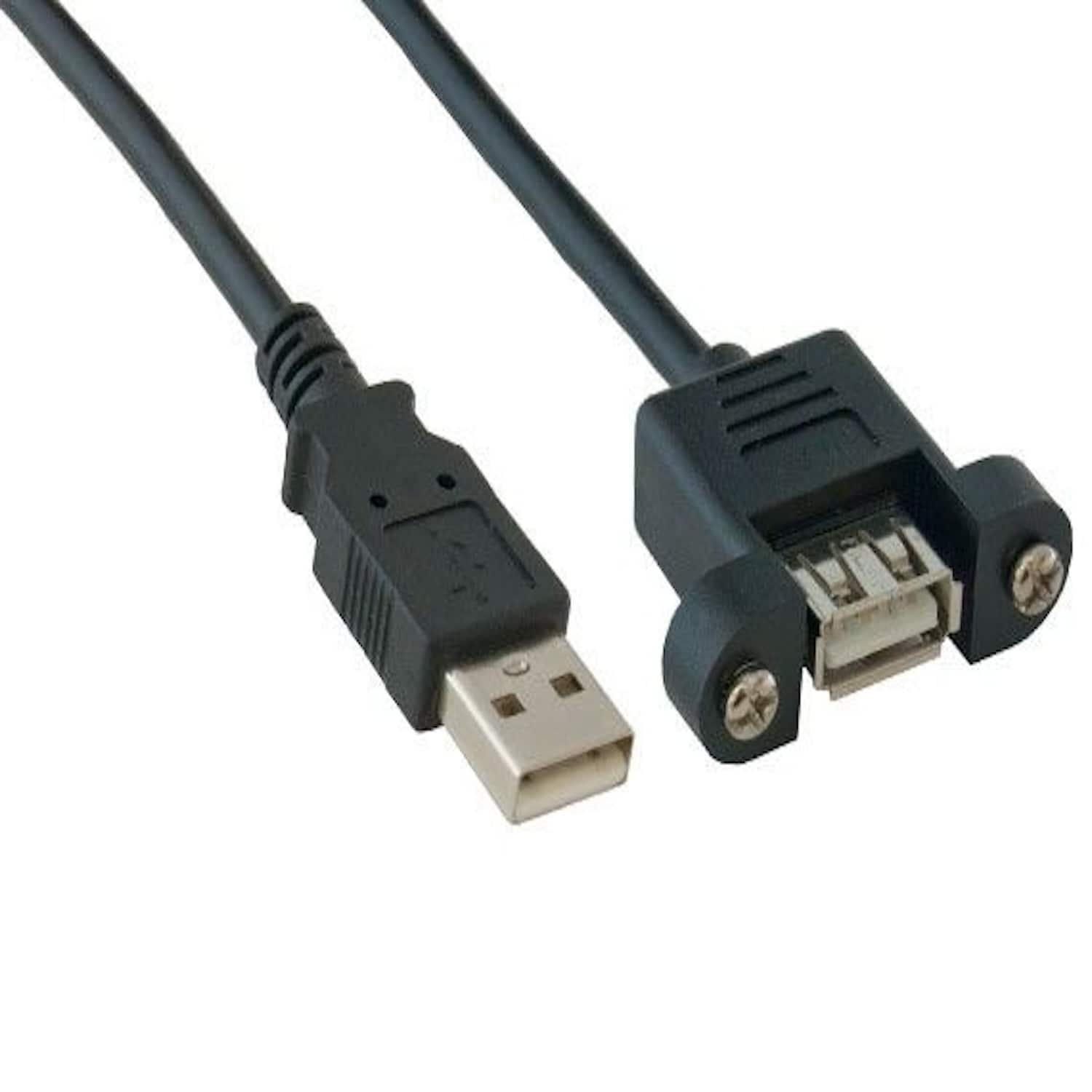 Sanoxy - 8ft USB 2.0 Panel-Mount Type A Male to Type A Female Cable - Black price history on PriceWatchPro