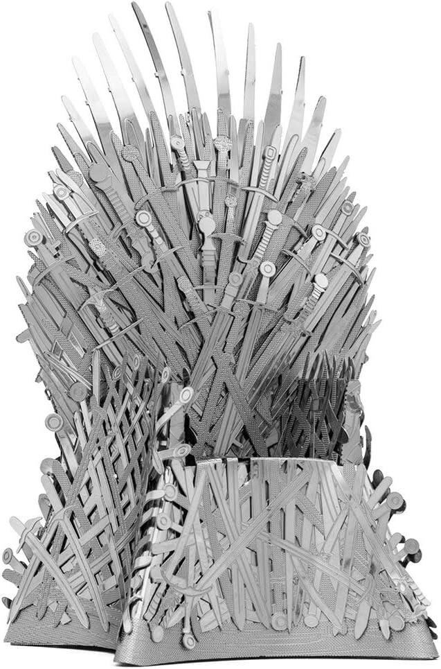 Alt View 3. Metal Earth - Metal Earth Premium Series Game of Thrones Iron Throne 3D Metal Model Kit Fascinations - Silver.