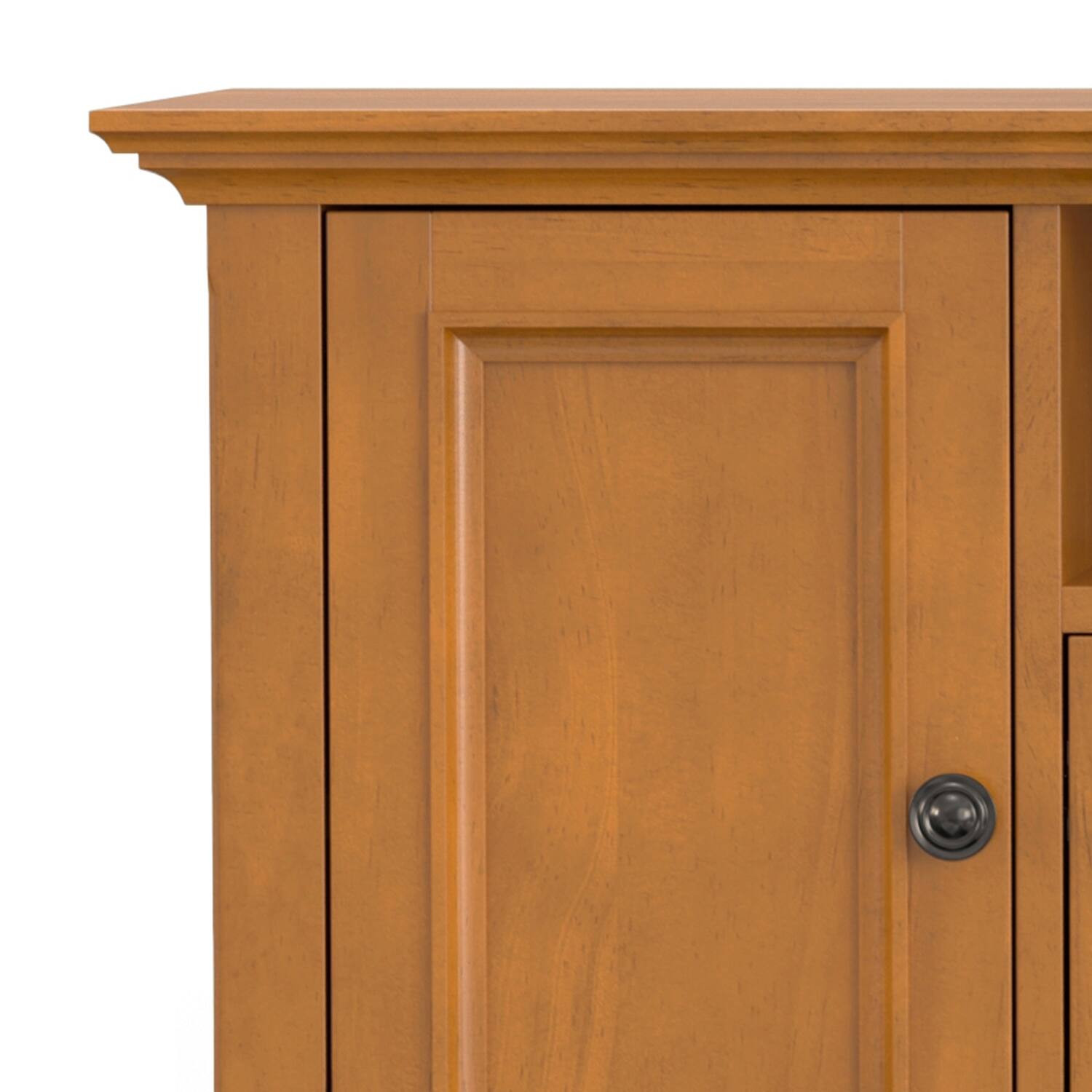 Alt View 7. Simpli Home - Amherst 72 inch Wide Solid Wood Transitional TV Stand in Light Golden Brown - Light Golden Brown.