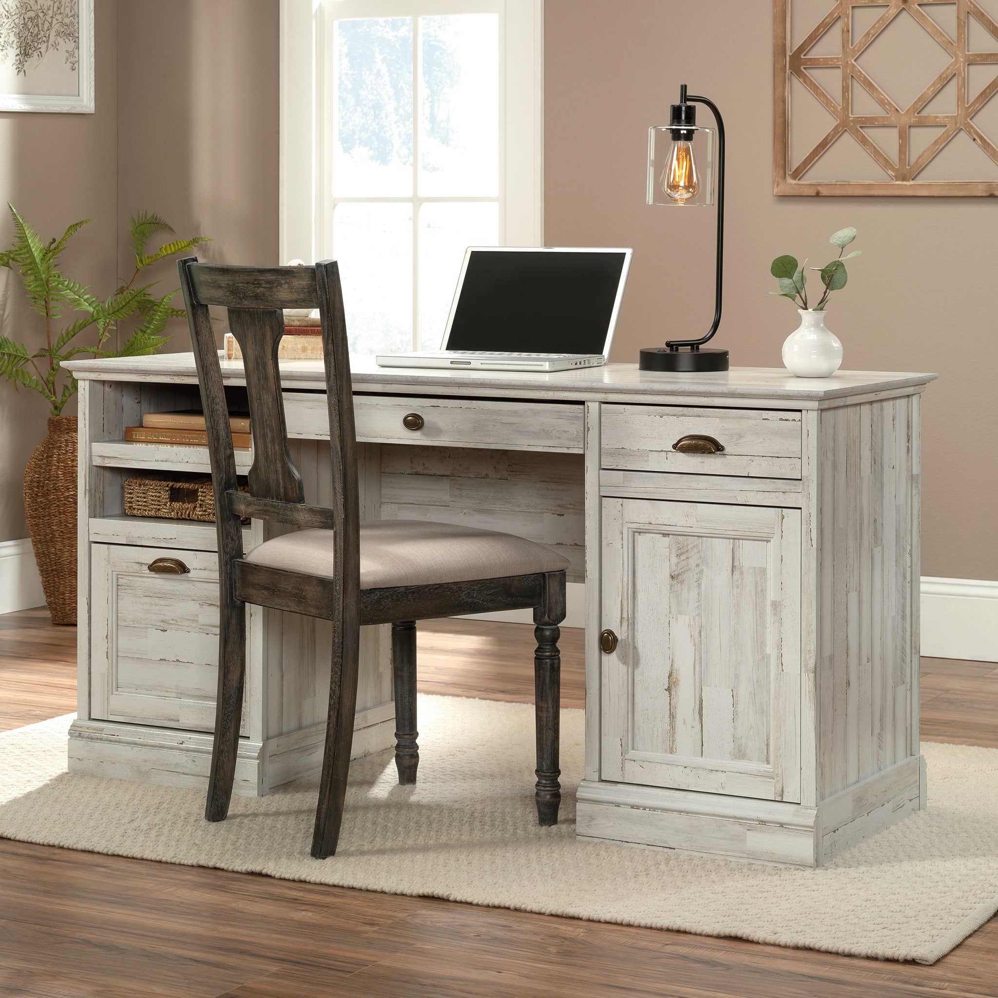 Angle. Sauder - Barrister Lane Executive Desk - Gray.