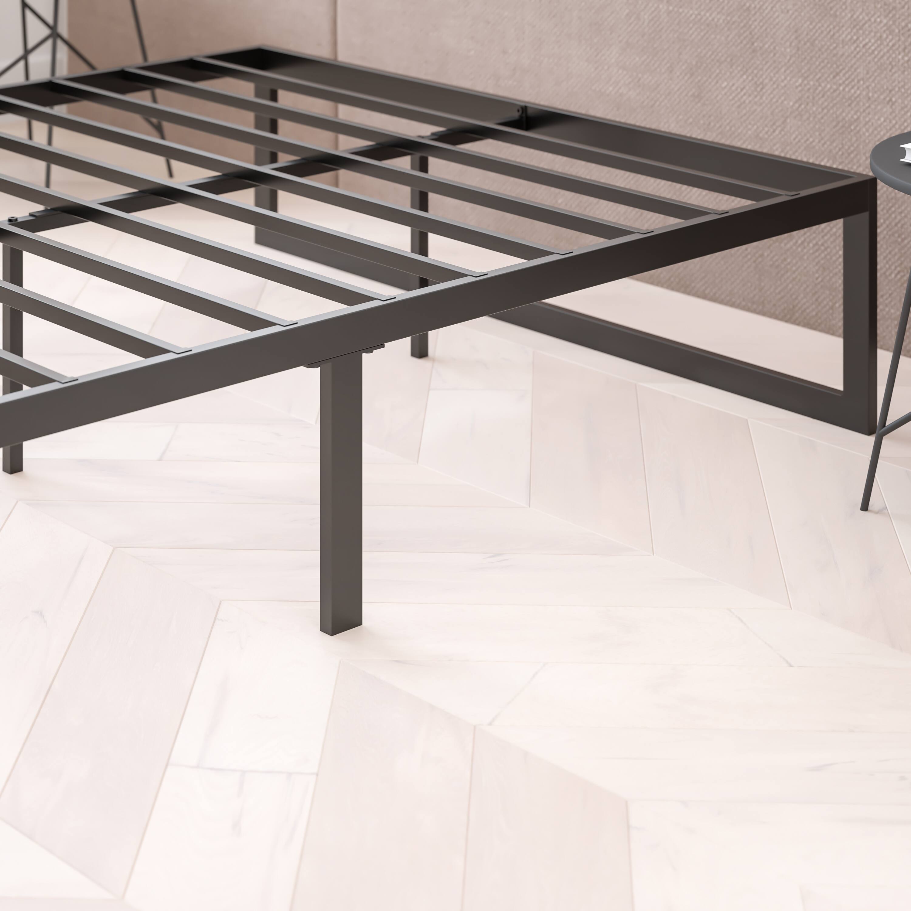 Alt View 21. Alamont Home - 14 Inch Metal Platform Bed Frame - No Box Spring Needed with Steel Slat Support and Quick Lock Functionality - Black.