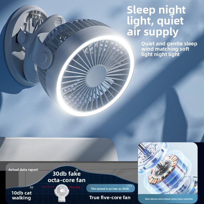 Sleep night light, quiet air supply  
Quiet and gentle sleep wind matching soft light night light  

Actual data report  
30db fake octa-core fan  
10db cat walking  
The sound is as low as 20db  
True five-core fan  
New silencer wind wheel/active noise reduction