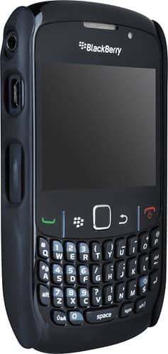 Front Standard. PureGear - Leather Shell for BlackBerry Curve 8520 and 8530 Mobile Phones - Black.
