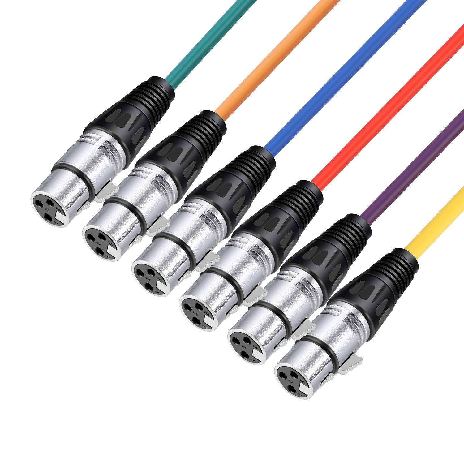 Alt View 2. Neewer - 6-Color 6.5ft XLR Cable Set, Male to Female, Balanced Audio, for Mics/Mixers, 6-Piece.