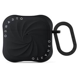 Ornarto - Vortuxe for AirPods 4 Case, Sleek Vortex Design Liquid Silicone Drop Protection Phone Case - Black