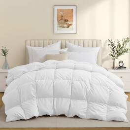 Peace Nest - All-Season Medium Warmth Duvet Insert Goose Feather Comforter - King - White