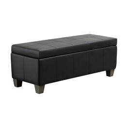 Lumina Wise - Extra Long Ottoman Storage Bench - Black
