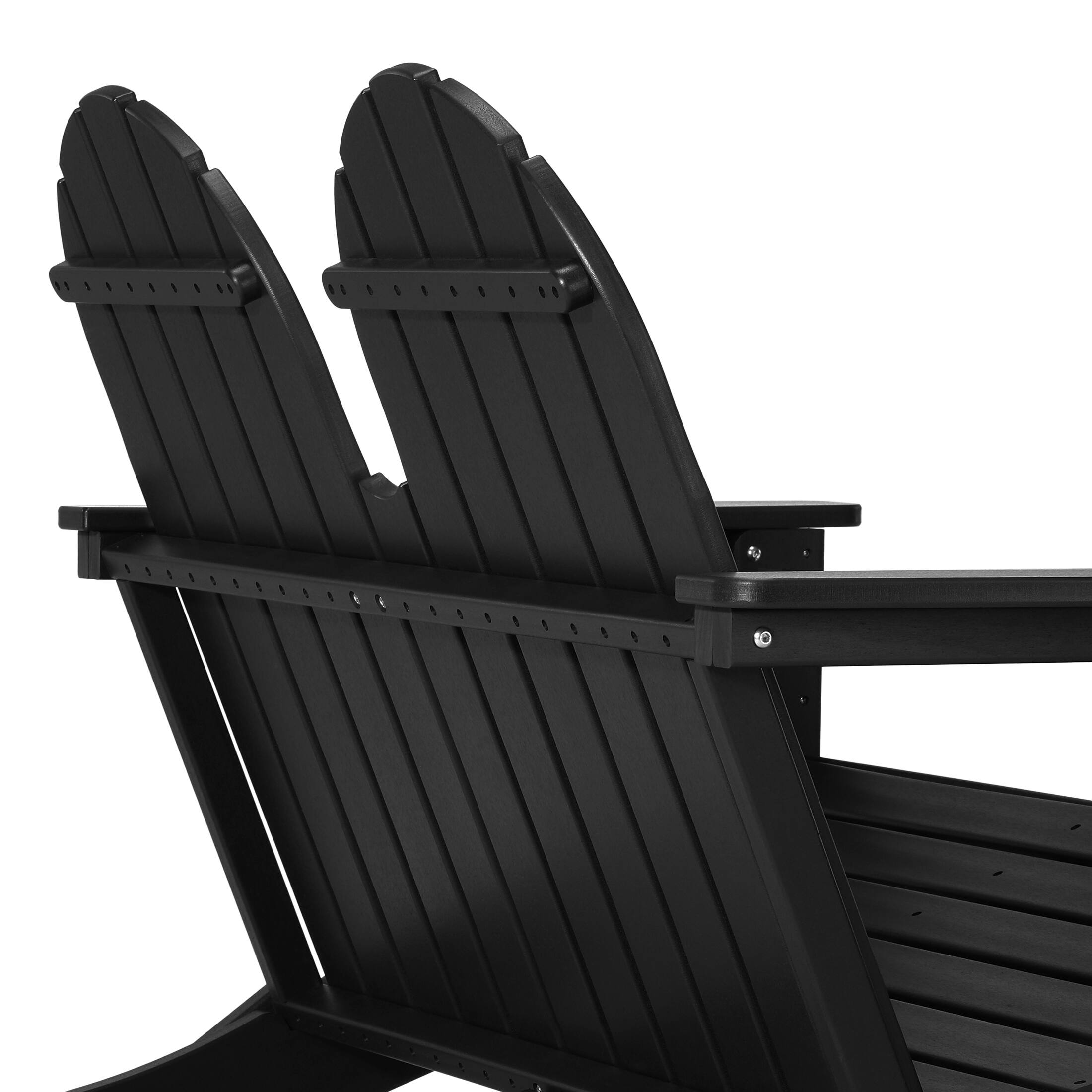 Alt View 4. WestinTrends - WestinTrends St. Augustine Outdoor Patio 49" HDPE Folding Adirondack Garden Bench - Black.