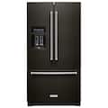 KitchenAid - 27 Cu. Ft. French Door Refrigerator with External Water and Ice Dispenser - Black Stainless Steel