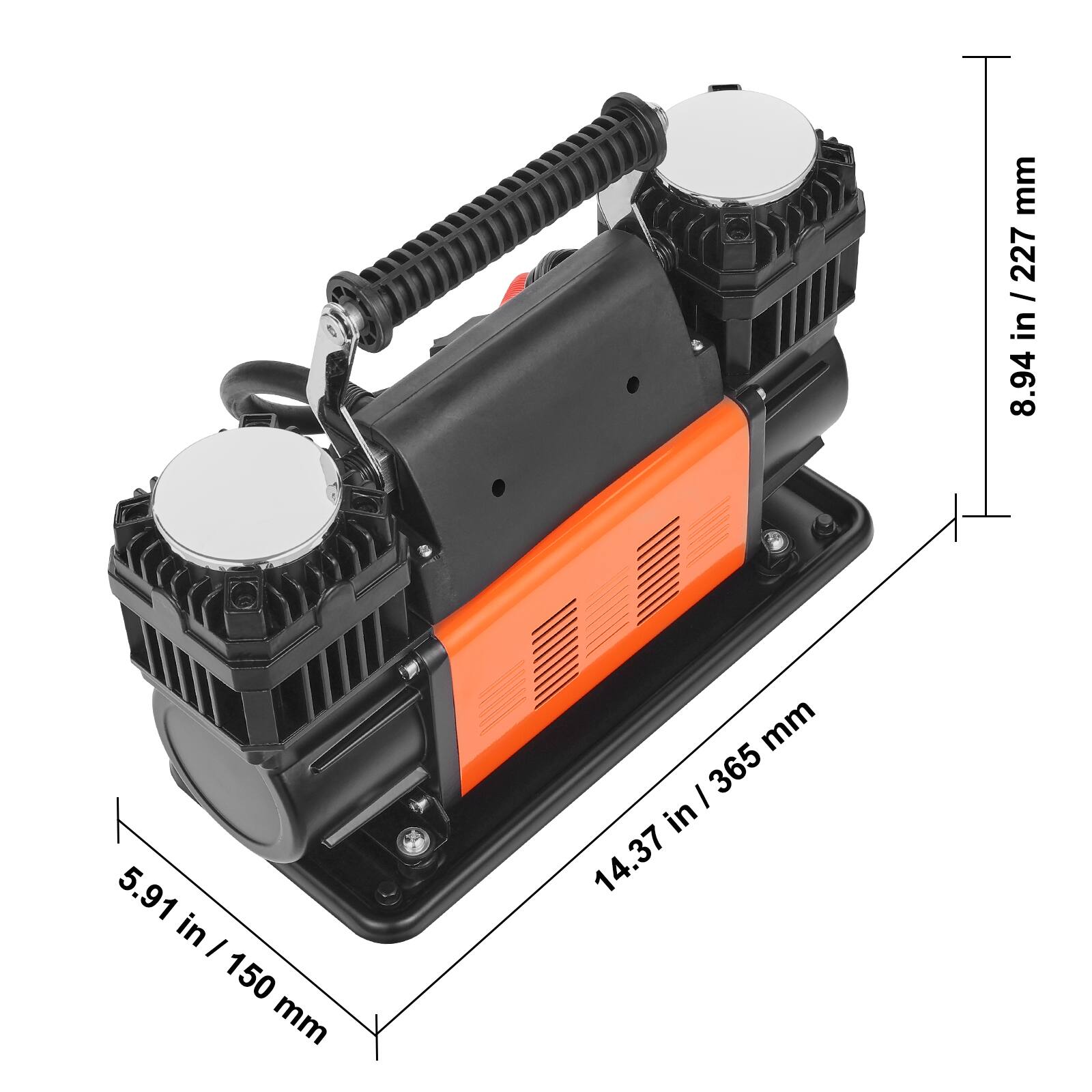 8.94 in / 227 mm  
5.91 in / 150 mm  
14.37 in / 365 mm
