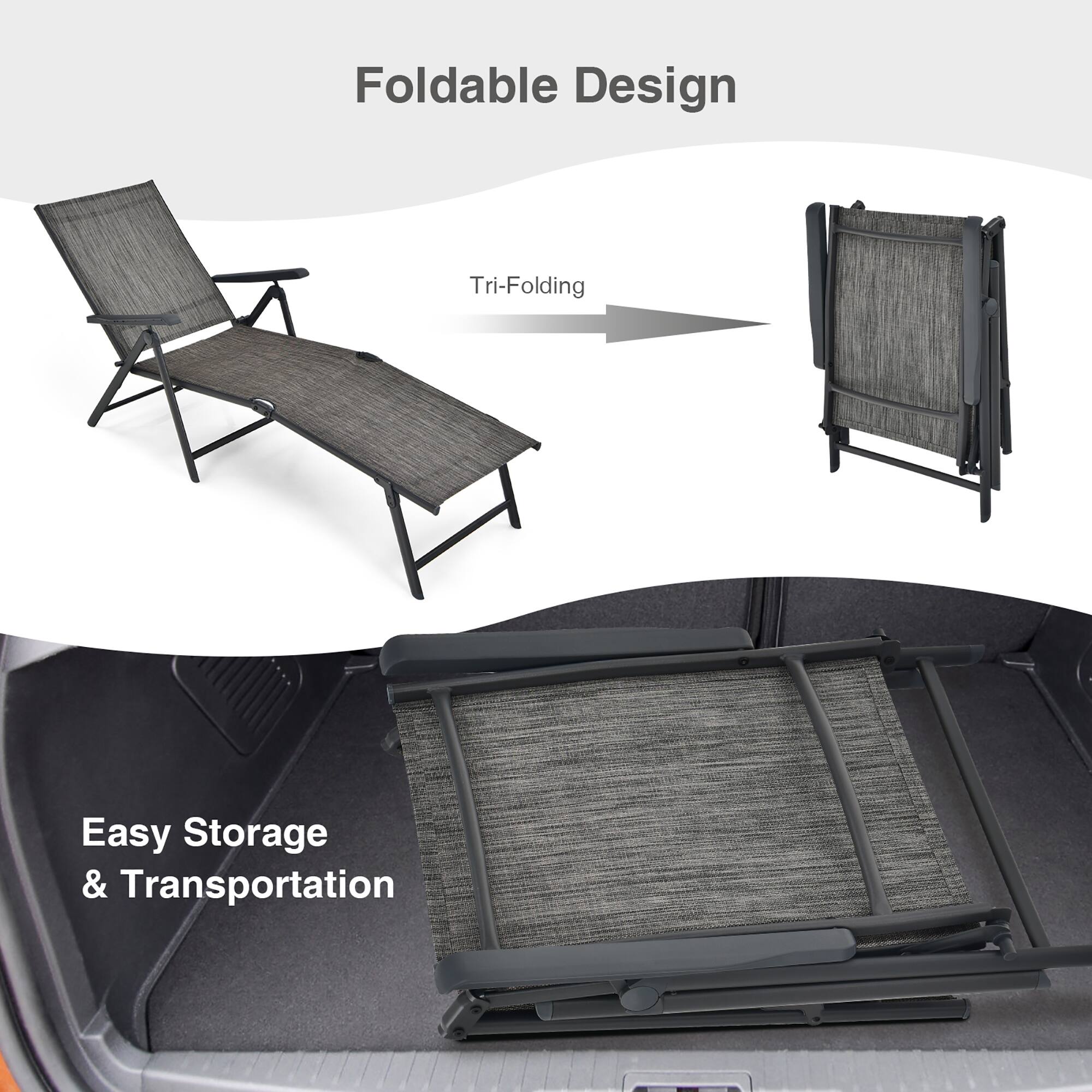 Foldable Design  
Tri-Folding  

Easy Storage & Transportation