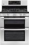 LG - 30" Self-Cleaning Freestanding Double Oven Gas Convection Range - Stainless-Steel-Front_Standard