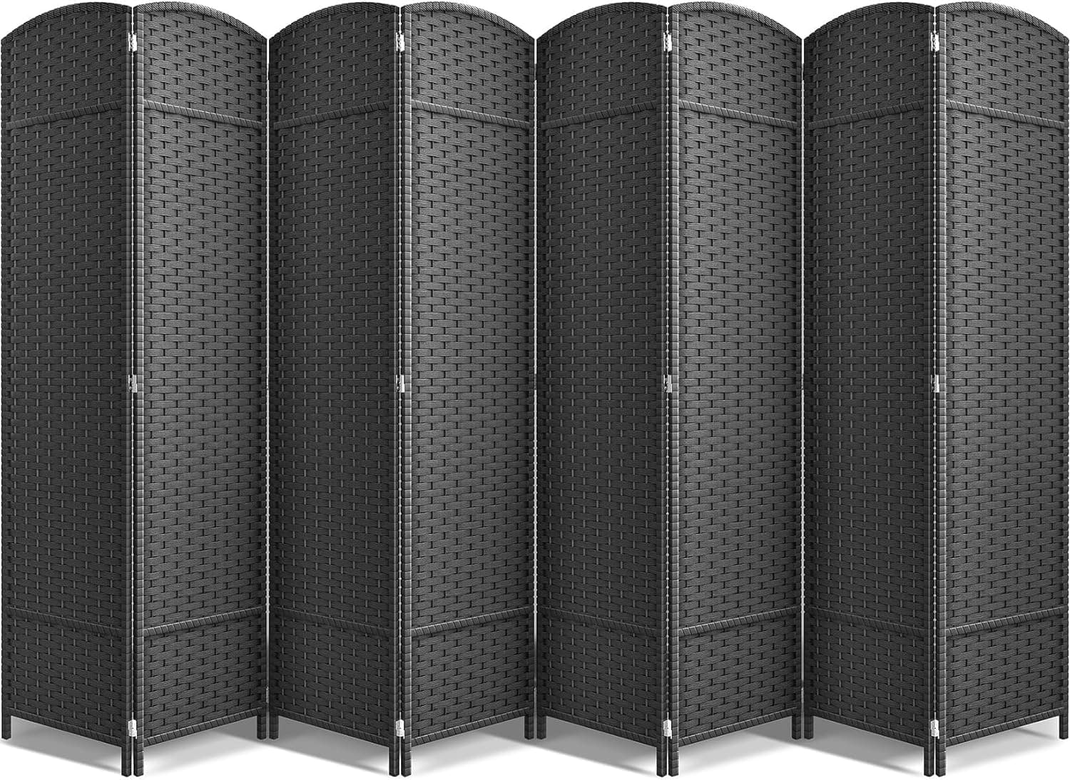 Sorbus - 8 Panel Room Divider 6 ft. Tall - Privacy Screen, Extra Wide Double Hinged Panels, Mesh Hand-Woven Design - Gray price history on PriceWatchPro