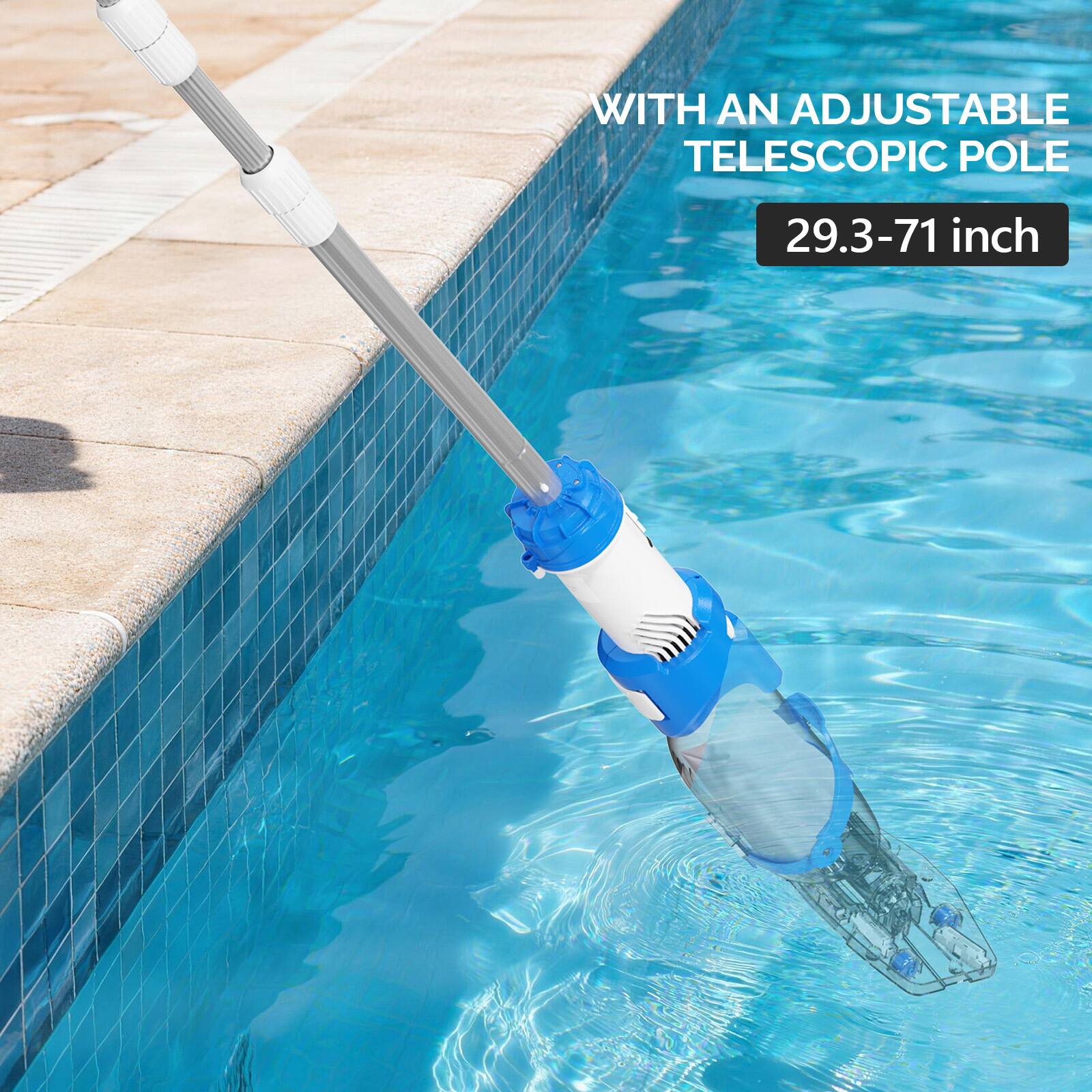 WITH AN ADJUSTABLE TELESCOPIC POLE  
29.3-71 inch