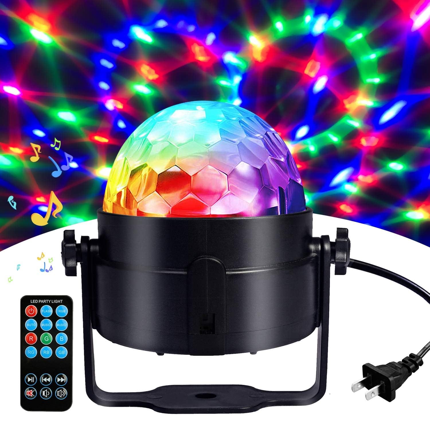 Paradigms Interiors - Disco Ball Light Sound Activated Party Strobe Dj Rave Lights With Remote Led Stage For Karaoke Birthday Chr - Default
