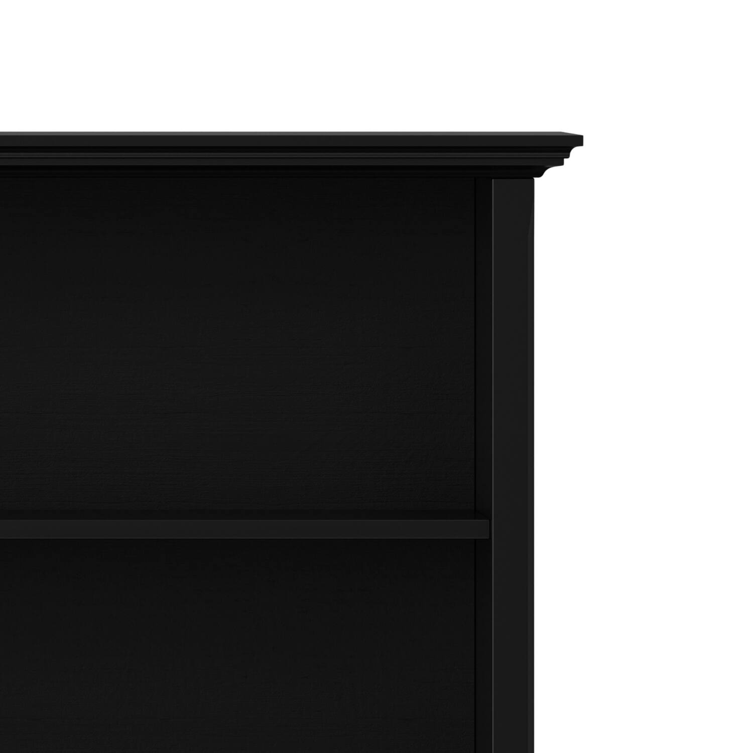 Alt View 4. Simpli Home - Simpli Home Amherst 64 inch Wide Solid Wood Transitional 4 Shelf Low Bookcase in Black - Black.