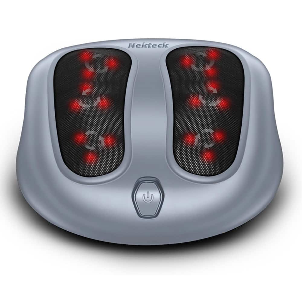 Front. Nekteck - Shiatsu Heated Electric Kneading Foot Massager - Gray.