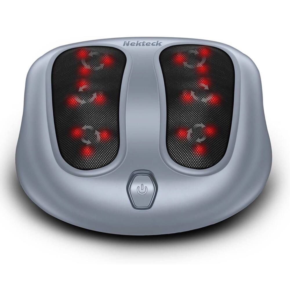 Front. Nekteck - Shiatsu Heated Electric Kneading Foot Massager - Gray.