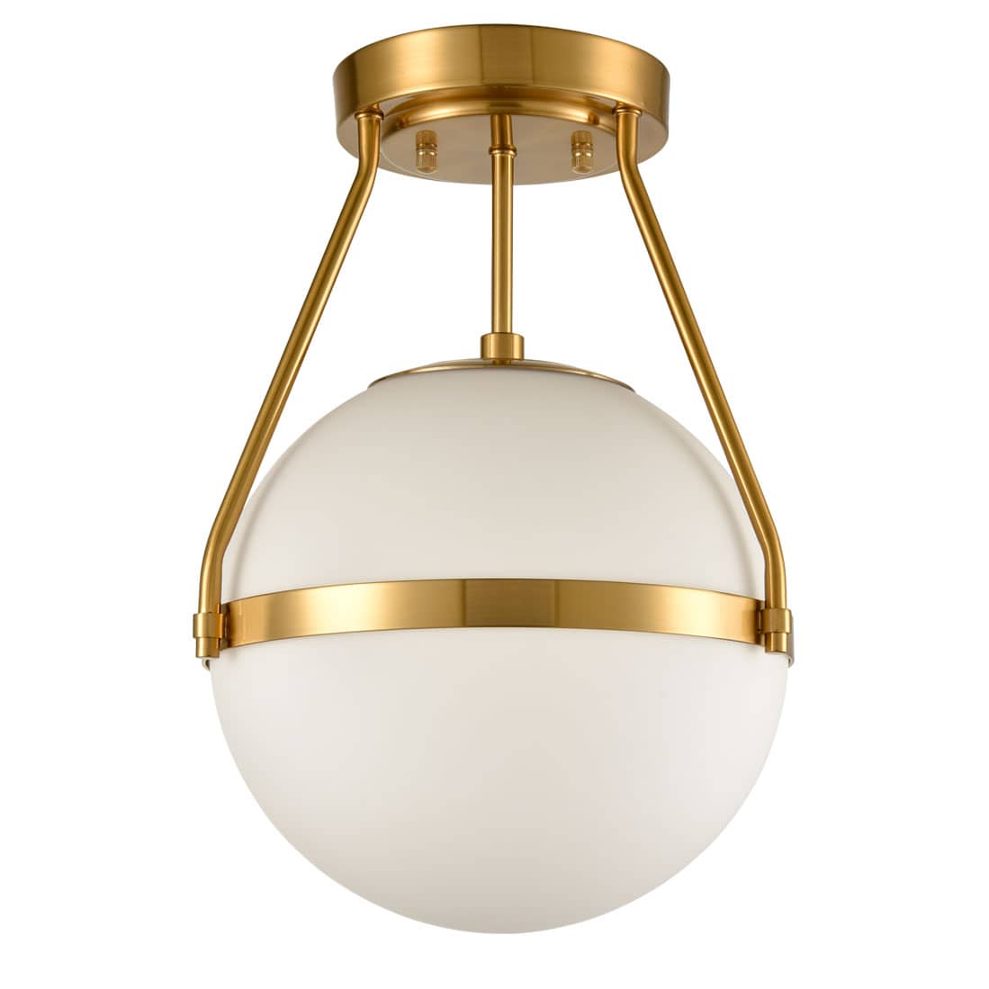 Alt View 5. MOOSE - Gold Globe Semi Flush Ceiling Light - Gold.