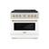 Front. ZLINE - 36 in. Wide 6 Burner Autograph 5.2 cu. ft. Freestanding Paramount Gas DuoPro Range with White Door and Gold Accents - White Matte.